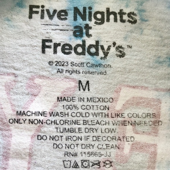 Five Nights At Freddy's: Security Breach, Glamrock Freddy, Tie-Dye T-Shirt, Med - Picture 9 of 9